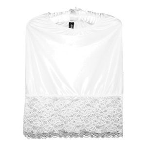 🦢Midnight White Satin & Lace Half Slip Small NWOT